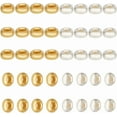 thumbnail image 1 of 40 cuentas de plata de ley 925 de 2 colores para hacer joyas, cuentas espaciadoras de plata, placa plana ovalada, tope para localizar cuentas de plata., 1 of 6