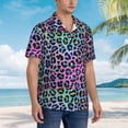 thumbnail image 5 of Daiia Rainbow Animal Skin Hawaiian Shirt for Men Gentle Cotton Regular Short Sleeve Casual-X-Large, 5 of 9