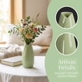 thumbnail image 2 of Unique Bargains Modern Matte Ribbed Decorative Flower Vase for Desktop & Bathroom Green, 2 of 5