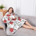thumbnail image 5 of Oversized Wearable Blanket Hoodie,Pioneer Flower Floral Print Pattern Sherpa Blanket Hoodie with Super Pockets,Super Warm Fuzzy Pullover for Women & Men, 5 of 6