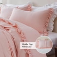 thumbnail image 4 of Simple&Opulence Kids 100% Cotton Duvet Cover with Ruffled King(104"x 92")- 3 Pieces 1 Comforter Cover 2 Pillowcases - Rose Pink- Organic High End Floral Frill Lightweight Bedding Set, 4 of 6