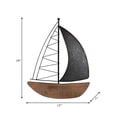 thumbnail image 3 of Sagebrook Home Nautical Metal Wall Art - Sailboat Design - Iron & Wood - Coastal Decor for Home, Office, Bedroom, Living Room - 19" Brown, 3 of 11