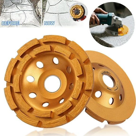 Genreen 4.5" Diamond Concrete Grinding Wheel 4 1/2 inch for Polishing and Cleaning Stone Concrete Surface, Cement, Marble, Rock, Granite, and Thinset Removing, Angle Grinder Wheels Cup