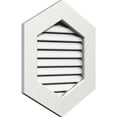 thumbnail image 2 of Ekena Millwork 18"W x 28"H Vertical Peaked Gable Vent (23"W x 33 1/4"H Frame Size) 7/12 Pitch: Functional, PVC Gable Vent w/ 1" x 4" Flat Trim Frame, 2 of 14