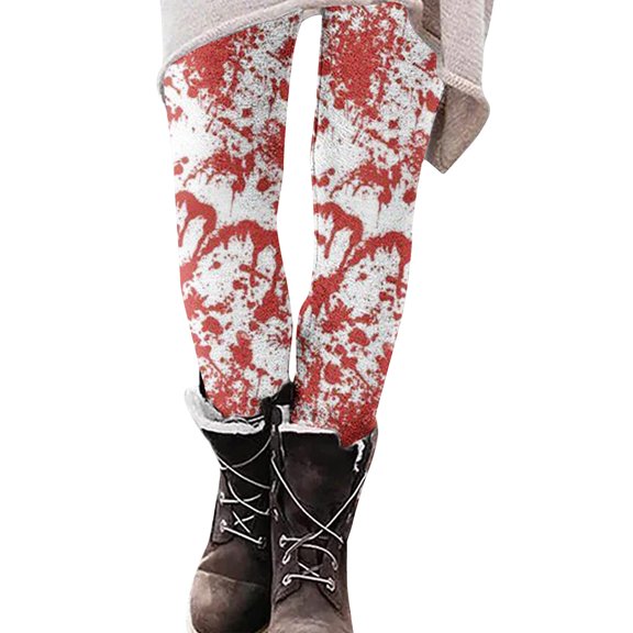 Holloyiver Halloween Leggings for Women Brushed Halloween Leggings Ankle Length Seasonal Printed Leggings Elastic High Waist Pants Halloween Tights Orange Graphic Tees for Women For S-2XL