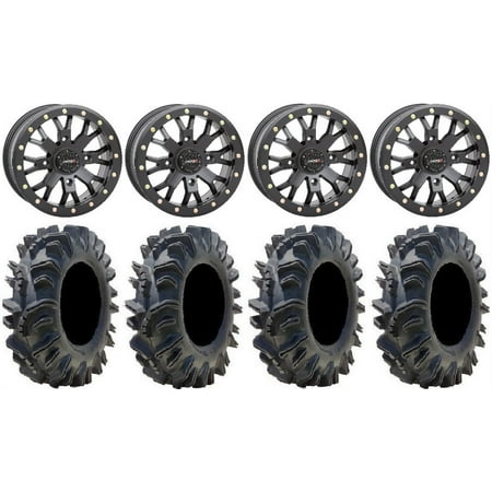 System 3 SB-4 Black (6+1/4+3) 14 Wheels 29.5 Terminator Tires Honda Talon System 3 SB-4 Black (6+1/4+3) 14 Wheels 29.5 Terminator Tires Honda Talon