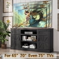 thumbnail image 5 of 75" Farmhouse TV Stand for 75 80 85 Inch TVs, 33" Tall Highboy Entertainment Center w/Outles USB Ports, Rustic Media Console w/Storage Shelves, Wood Television Stand for Living Room, 5 of 12
