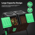 thumbnail image 3 of OSM 34 Gallon Dual Chamber Compost Tumbler – Outdoor All-Season BPA-Free Composter with 2 Sliding Doors, High Volume & Fast Working System, 3 of 7