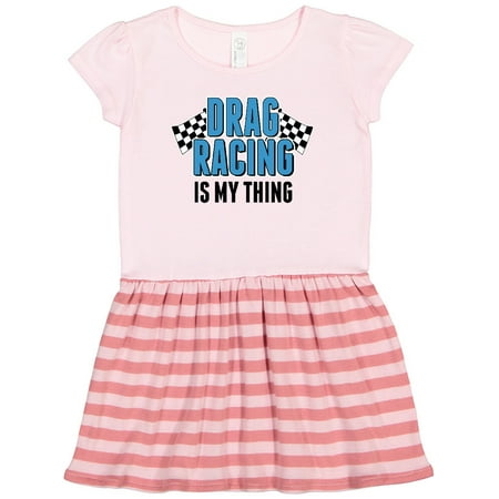 

Inktastic Drag Racing is My Thing with Flags Gift Toddler Girl Dress