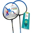 thumbnail image 3 of TJ Global Badminton Racquet Set, Pair of 2 Rackets with 3 Shuttlecocks and Carrying Bag Included, for Professional & Beginner Players, Lightweight Carbon Fiber (Blue), 3 of 4