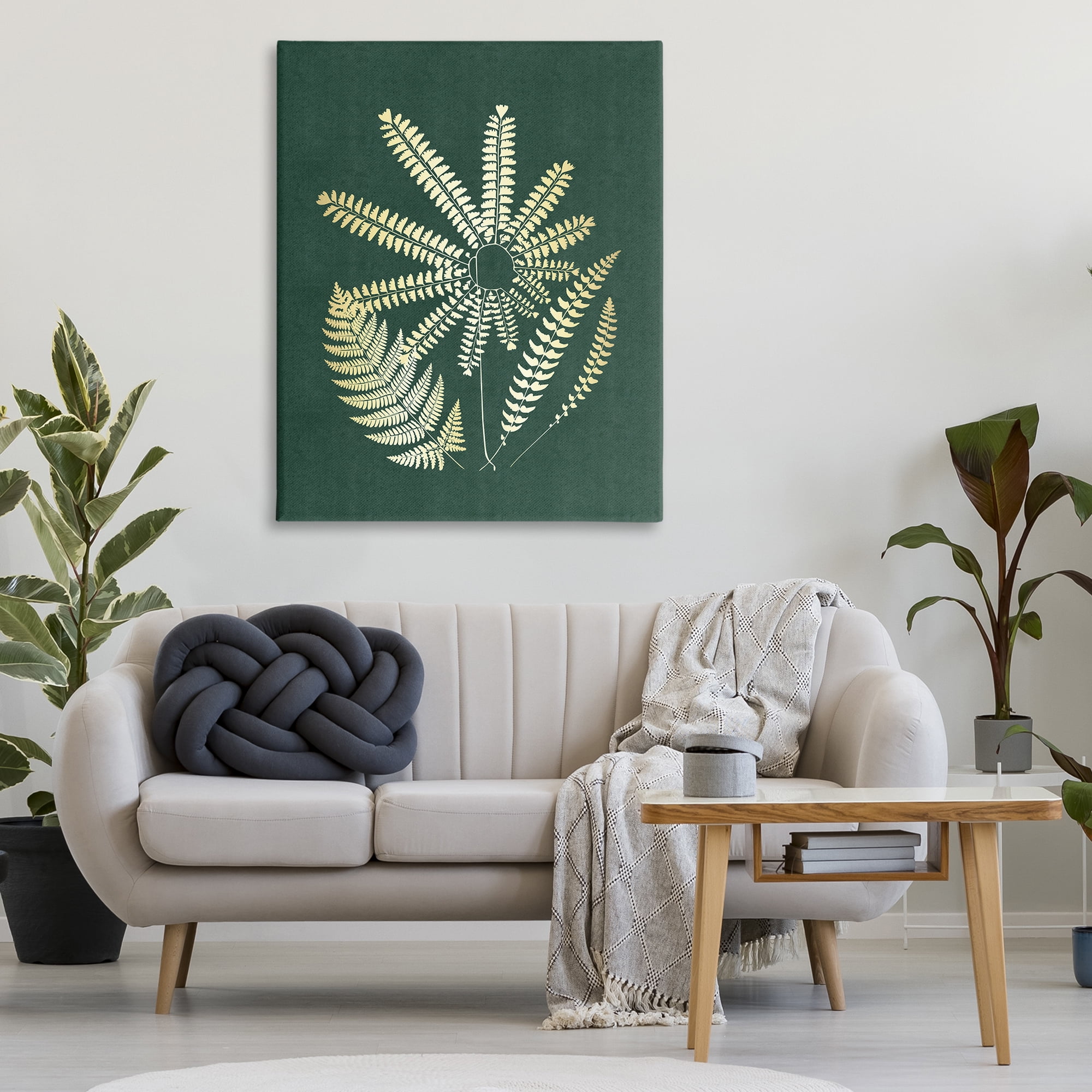 Stupell Industries Fern Sprigs Flower Shape Plants & Flowers Painting Wrapped Canvas Art Print Wall Art, 36 x 48