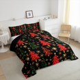 thumbnail image 4 of Manfei Christmas Stars Child Queen Comforter Set, Green Red Xmas Tree Bedding Sets, Vintage Western Festival Reversible Bedding Comforter Set, Luxury Bedroom Decor, 3pcs, 4 of 9