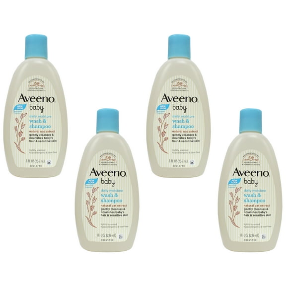 AVEENO Baby Wash and Shampoo 8 oz (Pack of 4)