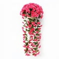 thumbnail image 2 of Viworld 2pcs Artificial Flower Wall Decorative Silk Flower Window Balcony Fake Flower Hanging Violet Flowers Rattan Artificial Plants, Rose red, 2 of 4