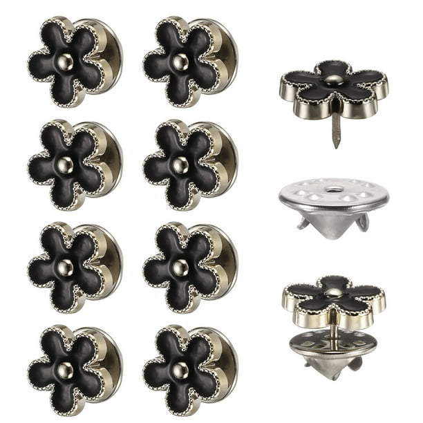 10 Conjuntos de Botones de Perlas, Botones de Perlas de 11.5 mm Sin Coser, Broches Desmontables para Ropa, Abrigos, Suéteres (Blanco)