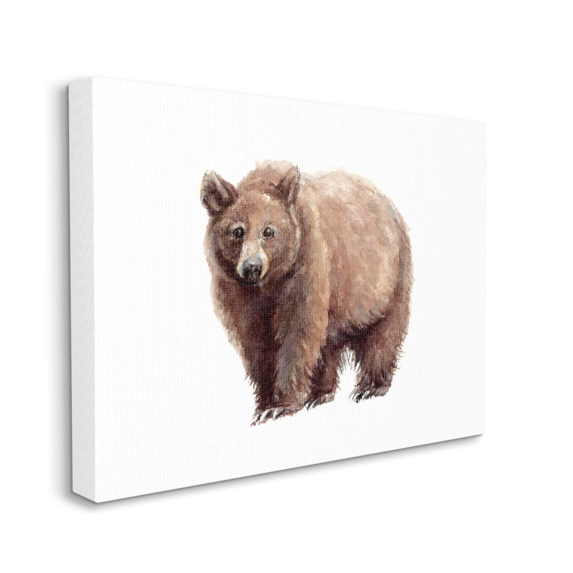 Stupell Industries Brown Bear Watercolor Portrait Children's Wild Animal, 20 x 16,Design by Fox Hollow Studios