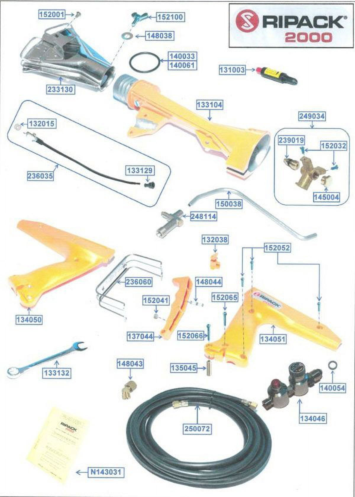 Ripack 2000 Heat Gun Complete Ignition Wire with Spark Plug - Part #236035