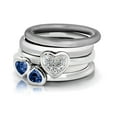 thumbnail image 2 of Lab-Created Blue Sapphire Double Heart Ring 1/2 Carat (ctw) in Sterling Silver, 2 of 4