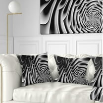 Designart White Flower Shaped Fractal Art - Abstract Throw Pillow - 18x18