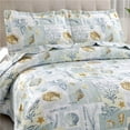 Jessy Home Ocean Beach Quilts Set Queen/Full Size Conch Seashell ...