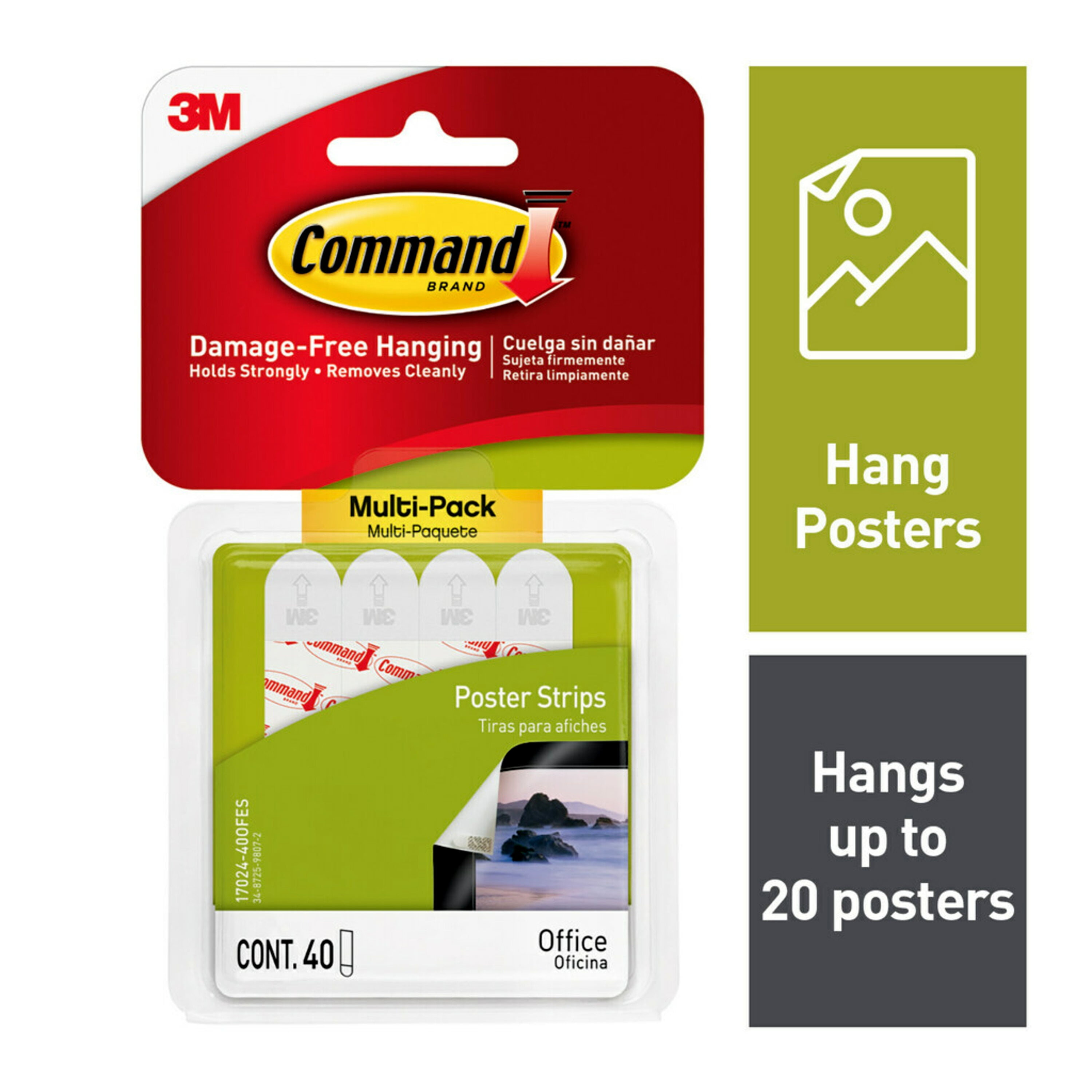 Command Poster Strip Value Pack White Small 40 Strips Pack Walmart Com