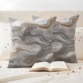 thumbnail image 4 of Pack of 2 Outdoor Pillow Covers 16x16 Inch Waterproof Gray Marble Throw Pillow Covers,Decorative Couch Pillow Case Sham Farmhouse Vintage Abstract Ombre Texture Patio Garden Pillowcases Cushion Cover, 4 of 8