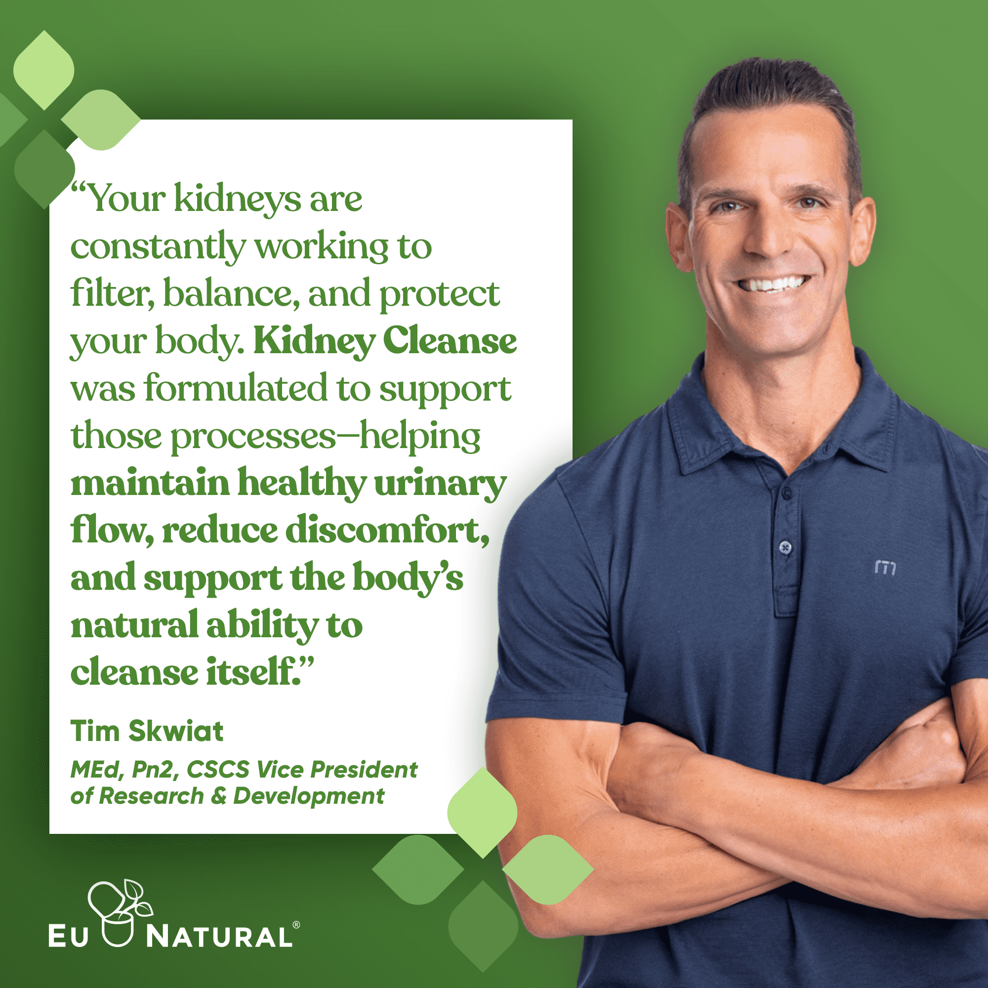 Eu Natural Kidney Cleanse Detox Supplement - Advanced Kidney Support Formula with Cranberry Pacran, Dandelion Root, Turmeric & Milk Thistle - 60 Capsules