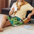 thumbnail image 6 of Bixox Men's Skull and Palm Leaves printed lightweight casual shorts, soft sleep shorts with pockets., 6 of 7