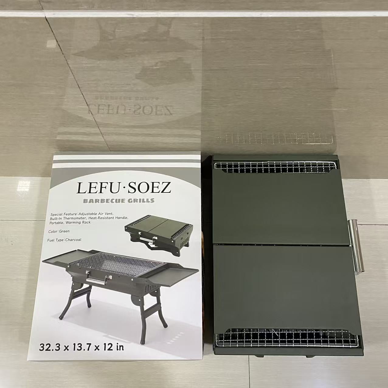LEFU·SOEZ Barbecue grills,Portable Charcoal Grill 23 inch, Small Barbecue Grill Folding BBQ Grills