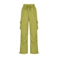 thumbnail image 4 of ZHYou Cargo Jogger Pants for Women,Oversized Fit,Elastic Waist,Streetwear Sweatpants with Multiple Pockets,Green,Size XL, 4 of 6