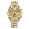thumbnail image 1 of Reloj de cuarzo para hombre, reloj de pulsera de acero para hombre, reloj de diseño clásico de moda dorado para hombre, 1 of 3