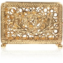 Soimiss Elegant Golden Metal Tissue Holder with Space Saving Tabletop Design