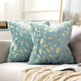thumbnail image 1 of Juego de 2 fundas de almohada de 45 x 45 cm, suaves y estampadas, para sofá, cama o sillón, color azul., 1 of 5
