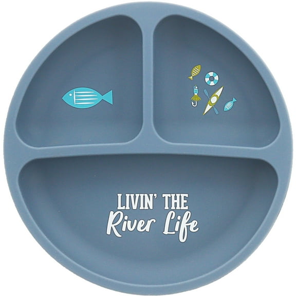 Pavilion Gift Company - River Life - 7.75" Divided Silicone Suction Plate