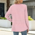 thumbnail image 4 of YueHuiYing Women's Black & White Striped Polka Dot Long Sleeve T-Shirt - Round Neck Loose-Fit Breathable Everyday Versatile Top, 4 of 6