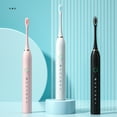thumbnail image 1 of Brosse à Dents Électrique / Modes 6 Vitesses & Minuteur Intelligent / 42000 VPM Nettoyage Sonique / Rechargeable IPX7 Étanche / 4 Têtes de Brosse Incluses / Chargement USB / Adultes / 8.66 Pouces / Blanc Rose, 1 of 9