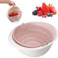 thumbnail image 2 of Double-Layer Colander Bowl Set, Fruit Vegetable Colander Washing Basket, Drain & Rinse Basket with Inner Strainer – Kitchen Sink Food Washing Bowl for Fruits, Vegetables, Pasta, 2 of 9