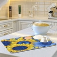 thumbnail image 6 of Dish Drying Mat Kitchen Counter Blue Yellow Sunflowers Dishes Drainer Pad Absorbent Microfiber Reversible 18"x24", 6 of 7