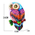 thumbnail image 6 of sunsanly Colorful Night Owl Wall Decoration Home Office Living Room Bathroom Indoor Outdoor Metal Wall Art Iron Hanging Bird Ornament Pendant, 6 of 7