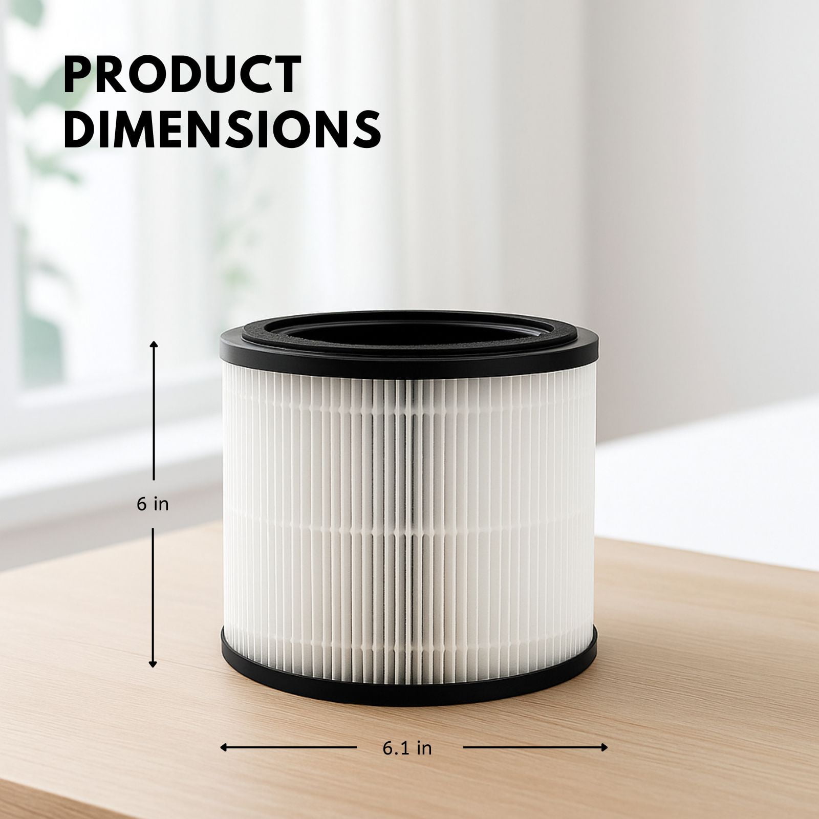 3-in-1 True HEPA Activated Carbon Filter Replacement Compatible with Bissell MYair Pro Air Purifier 3139A Hub 2905A Part 3069 3389. Size 6.1" x 6.1" x 6". 3 Packs