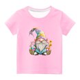 thumbnail image 2 of Edvintorg Toddler Easter Tops Kids Clothes Boys Girls Fashion Cute Easter Dwarf Print Round Neck Print Short Sleeve Tops 3-14Years Children's Clothing, 2 of 4