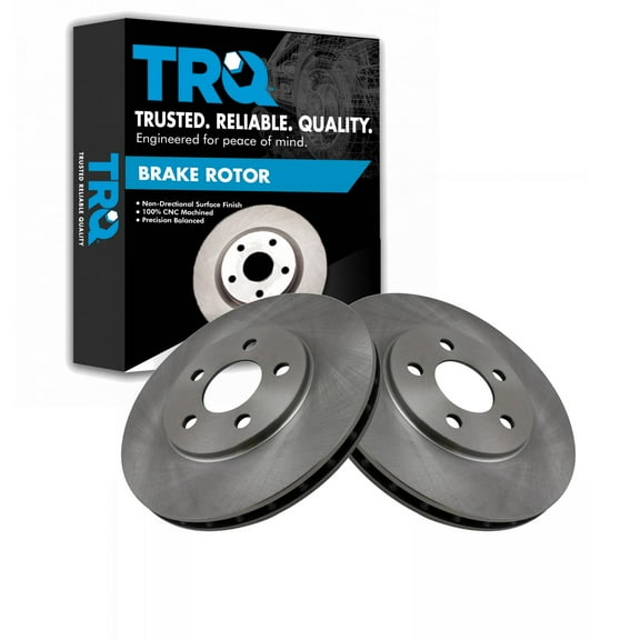 TRQ Front Brake Rotors Set Vented Fits Select 1995-2000 Chrysler Cirrus 1996-2000 Sebring Dodge Stratus Plymouth Breeze