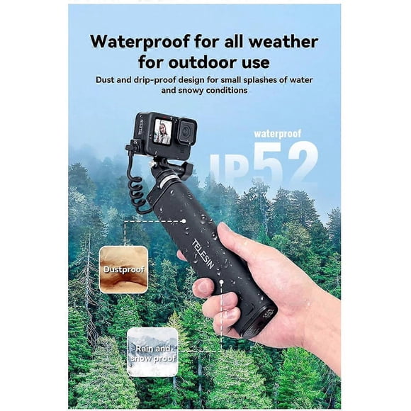 Selfie Stick QC/PD3.0 Fast Charging Power Selfie Stick 90CM Telescoping Selfie Pole with 1/4 Inch Screw for Gopro12/11