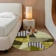 thumbnail image 3 of Western Texas Star Round Living Room Rugs 5 ft, Black White Buffalo Check Leopard Green Washable Area Rug with Non-Slip Sturdy Edge Binding Round Carpet for Entryway Kitchen Bedroom Bathroom, 3 of 9