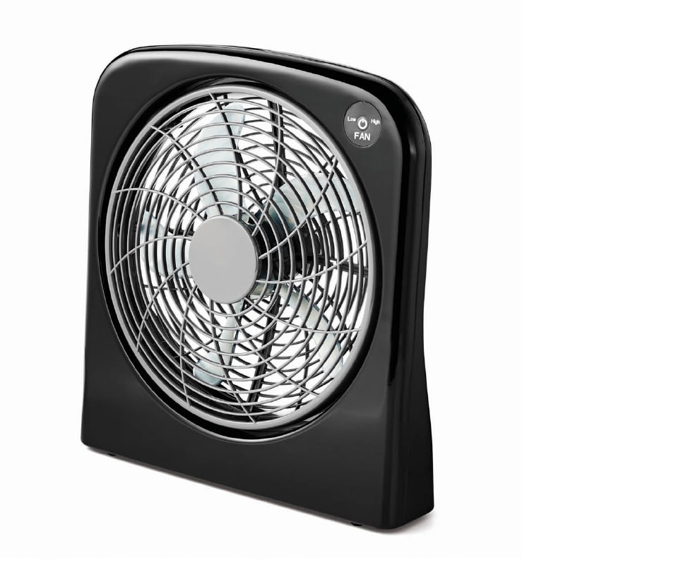 Portable Fan Battery Electric Dual Power Sources Black 10 in 2 Speeds Head Tilts