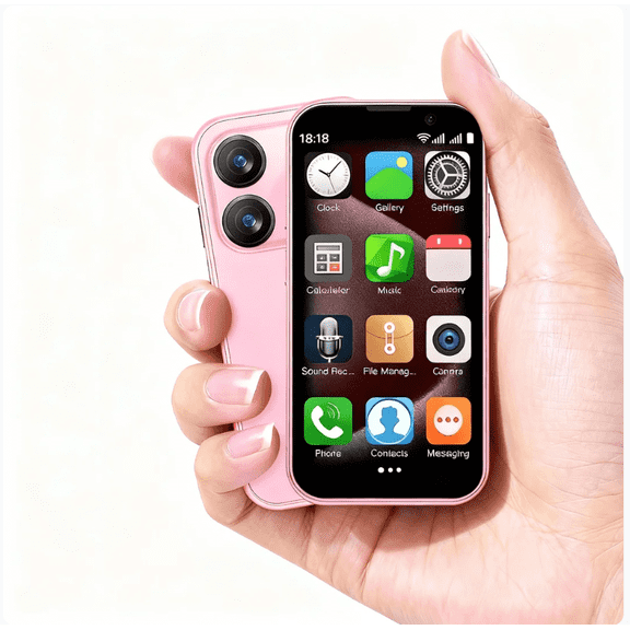 Mini Phone 3.0" HD Touch Screen Mini Smartphone Unlocked Android Compact Mobile Phone for Kids & Students Cell Phone wih Quad-Core Dual SIM Face ID 2GB 16GB