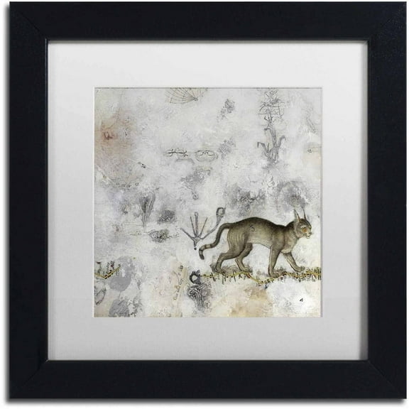 Trademark Fine Art 'Lynx' Canvas Art by Nick Bantock, White Matte, Black Frame