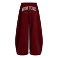 thumbnail image 6 of New York Graphic Baggy Sweatpants Trendy Wide Leg Y2k Bow Sweatpants Elastic Waist Drawstring Comfort Sweat Pants for Women, 6 of 8