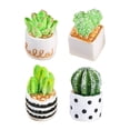 thumbnail image 1 of Dosaele 4 Pcs Plant Potted Prickly Pear Cactus Bonsai Artificial with Pots Office, 1 of 8