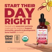 MaryRuths Toddler Multivitamin Liquid Drops, Ages 1 - 3, USDA Organic, Immune Overall Health, Orange Vanilla, Vegan, Dairy-Free, Gluten-Free, 1 fl oz